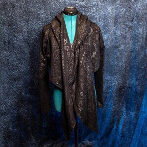 Killstar Black Draped Hooded Cardigan Cropped Cloak Witchy Goth Festival - XL